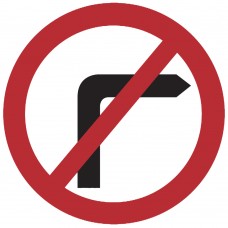 No Right Turn Plate 750mm